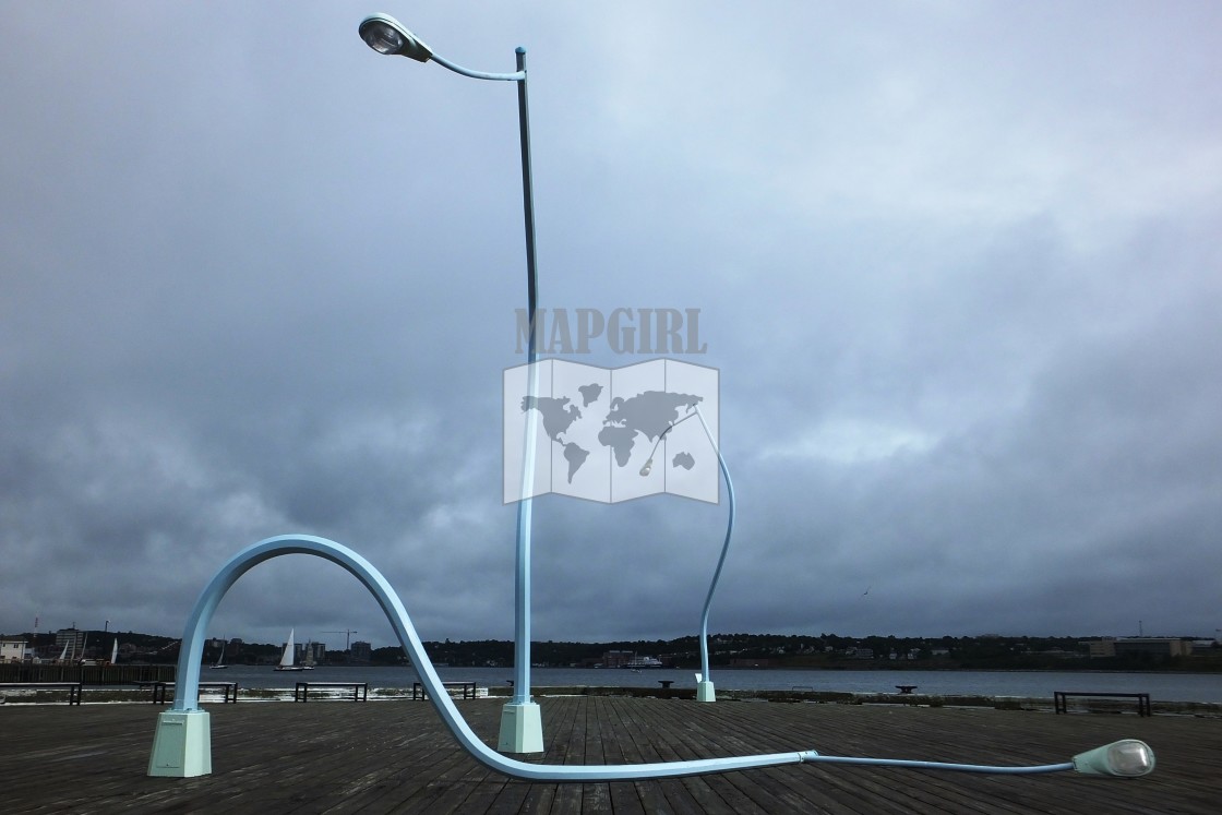 "Drunken Lampposts" stock image