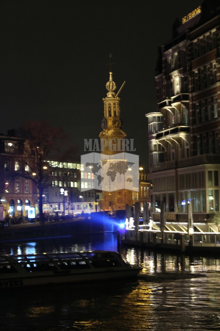 "Canal At Night" stock image