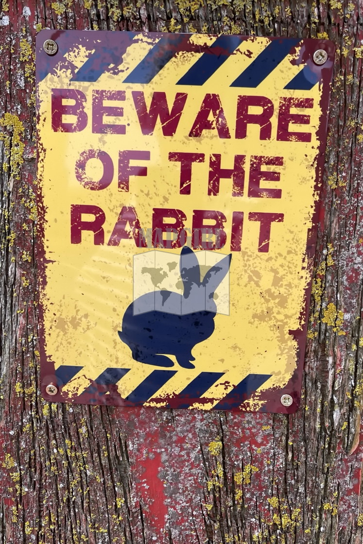"Beware of the Rabbit" stock image
