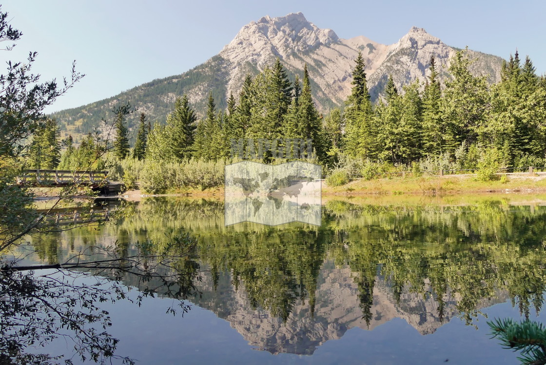 "Mount Lorette Ponds Reflection" stock image