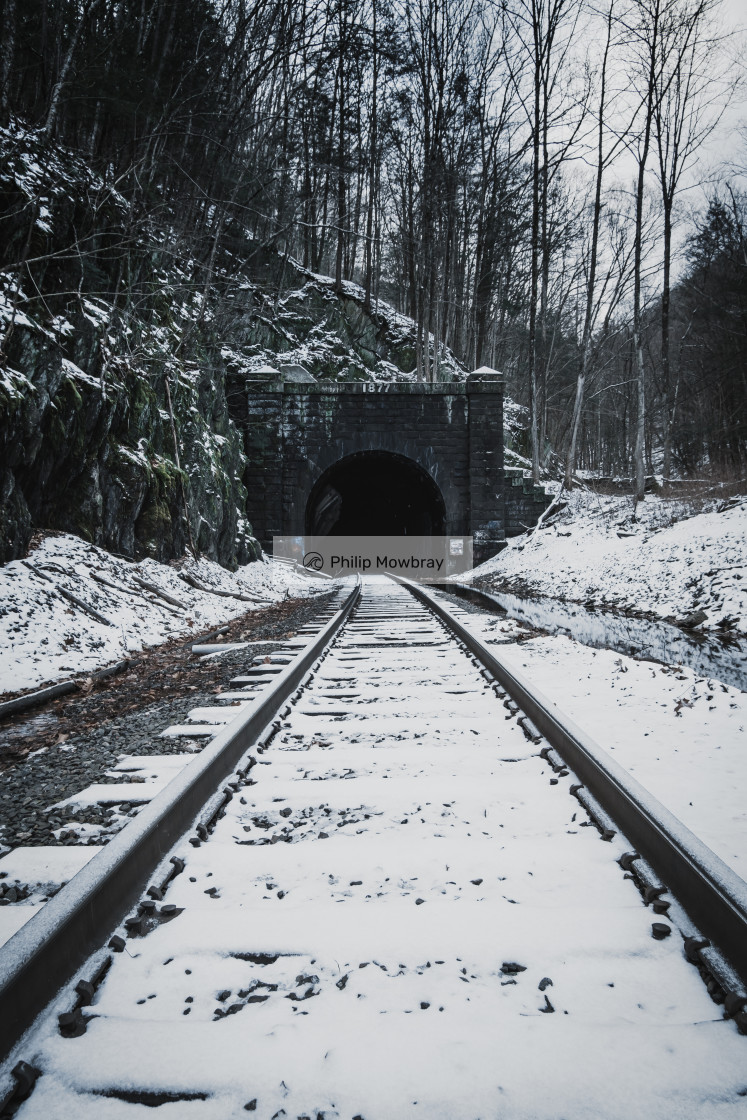 "The east entrance of the Hoosac Tunnel near North Adams in The Berkshires,..." by Philip Mowbray - £12.00 "The east entrance of the Hoosac Tunnel near North Adams in The Berkshires,..." stock image