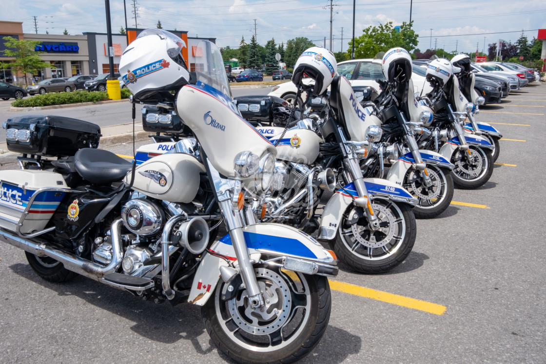 "Ottawa Police Motorcycles in a Parking Lot" by Colin Temple - £4.04 "Ottawa Police Motorcycles in a Parking Lot" stock image