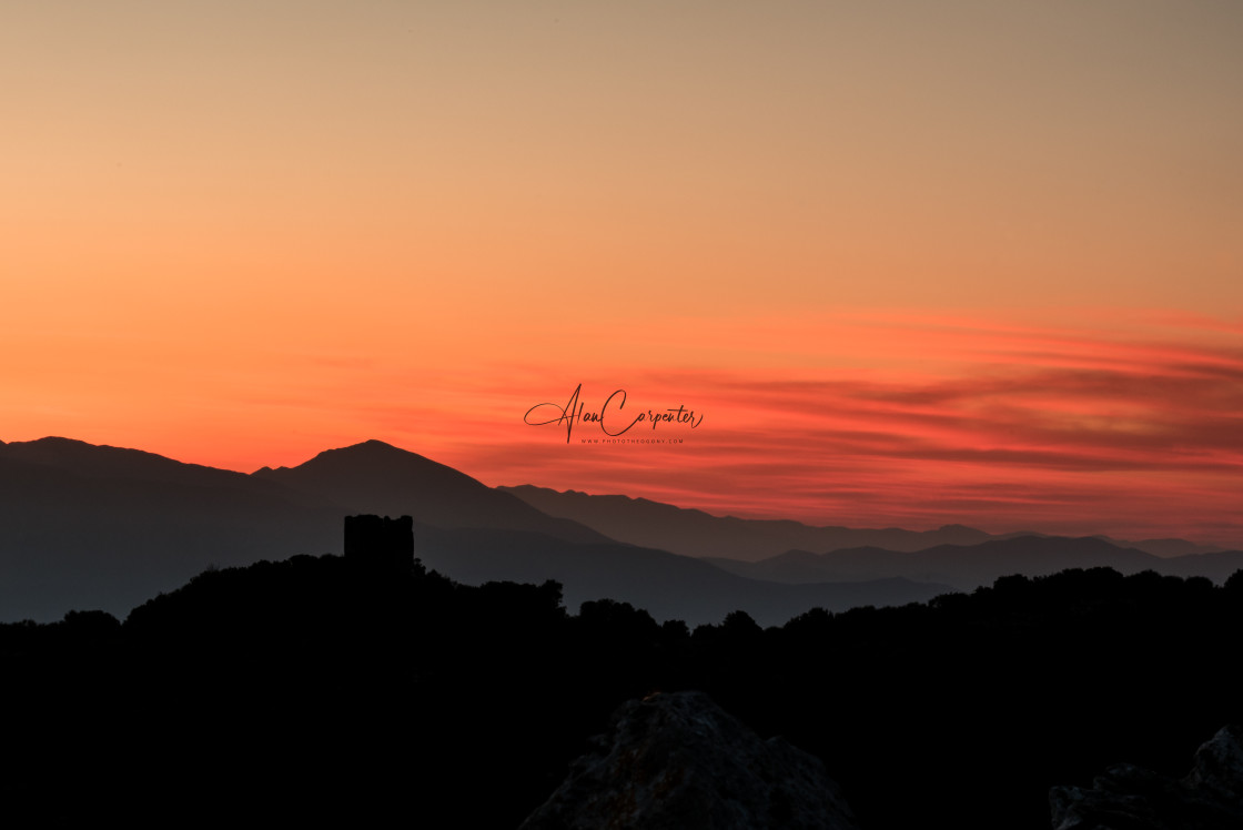 "Sunrise on Lefkada" by Alan Carpenter - £14.99 "Sunrise on Lefkada" stock image