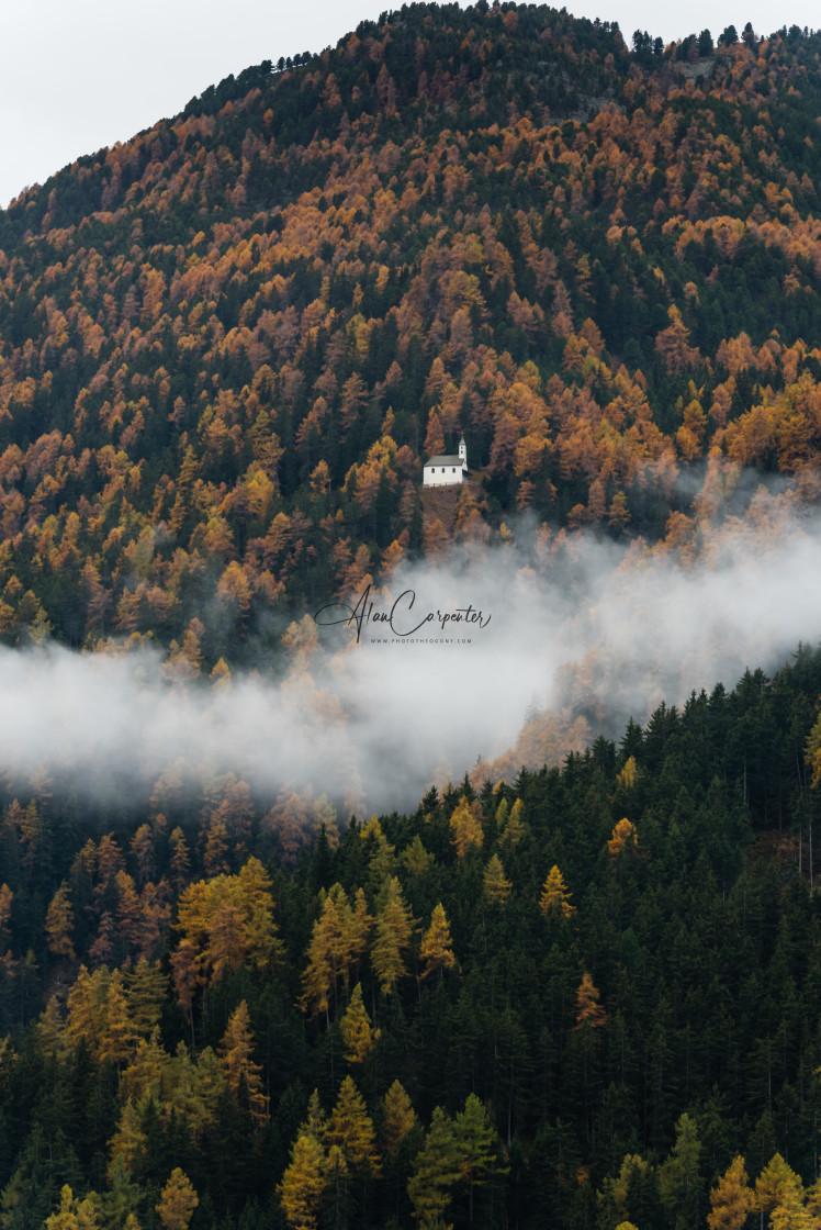 "Church in the clouds" by Alan Carpenter - £14.99 "Church in the clouds" stock image