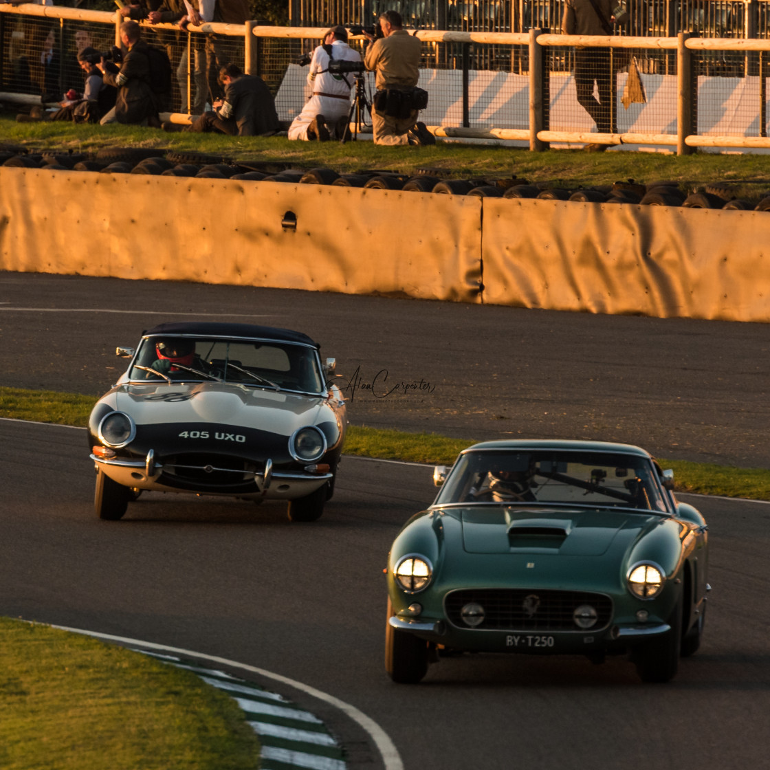 "Ferrari vs E-Type Jaguar" by Alan Carpenter - £14.99 "Ferrari vs E-Type Jaguar" stock image