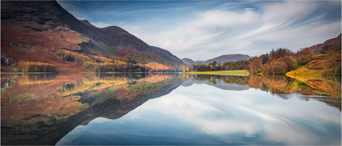 "Buttermere reflections" stock image