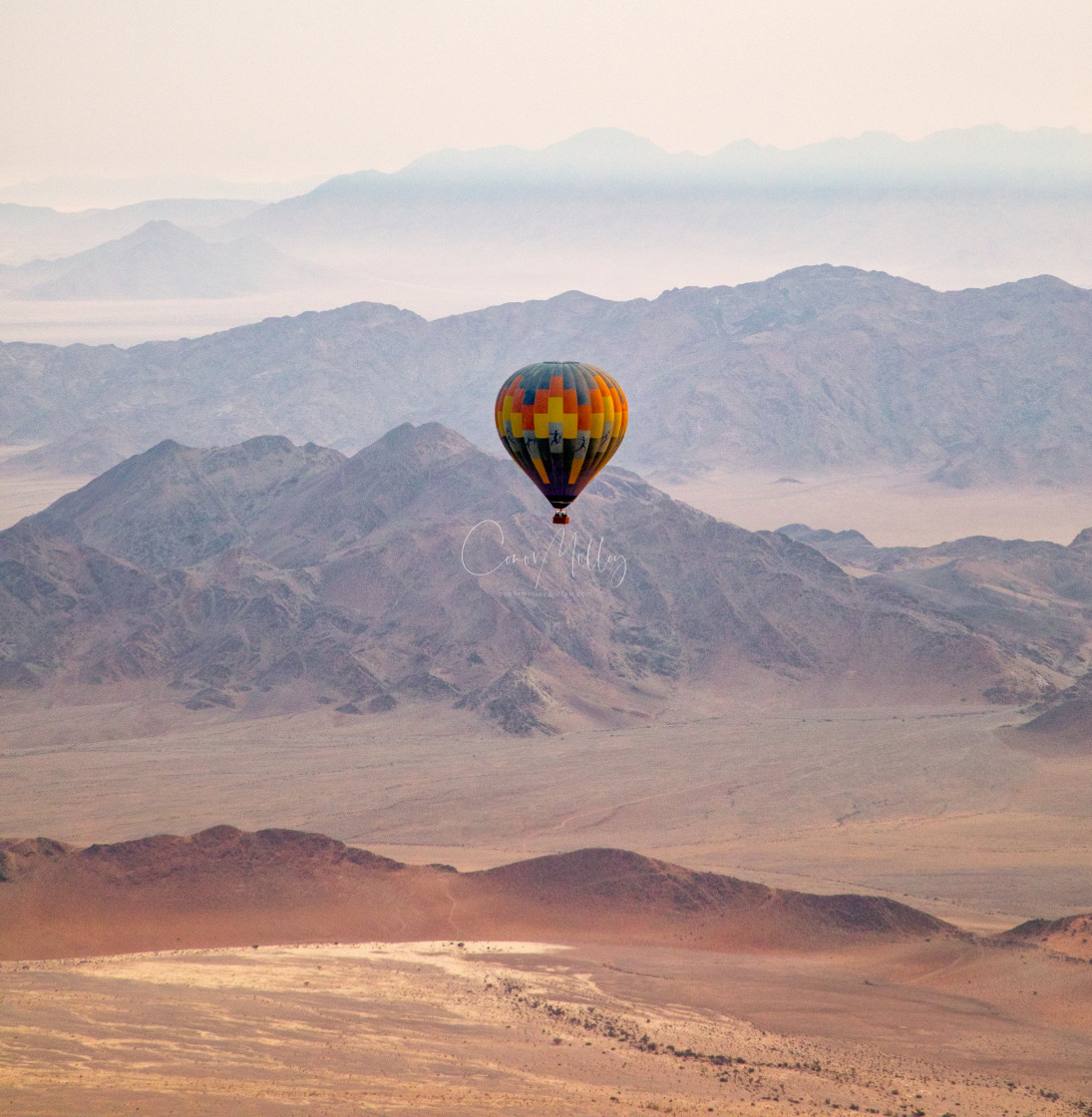 "Hot Air Balloon over Namibia" stock image