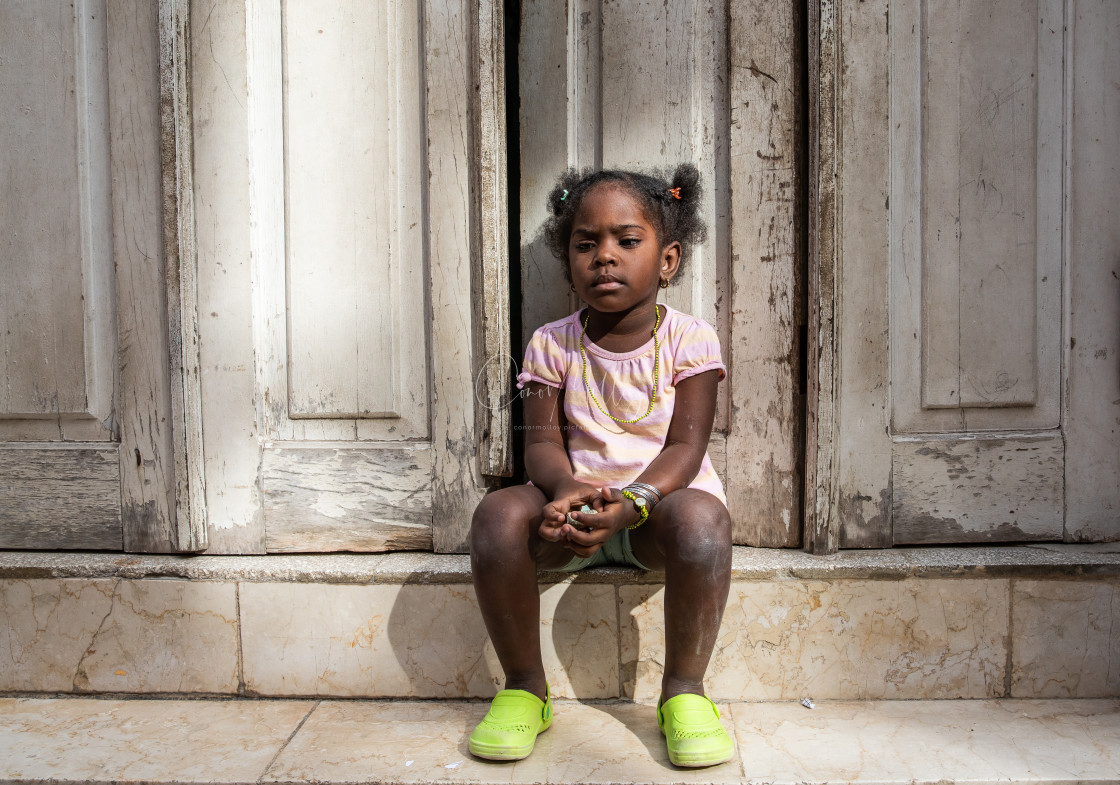 "Cuban child on the streets" stock image