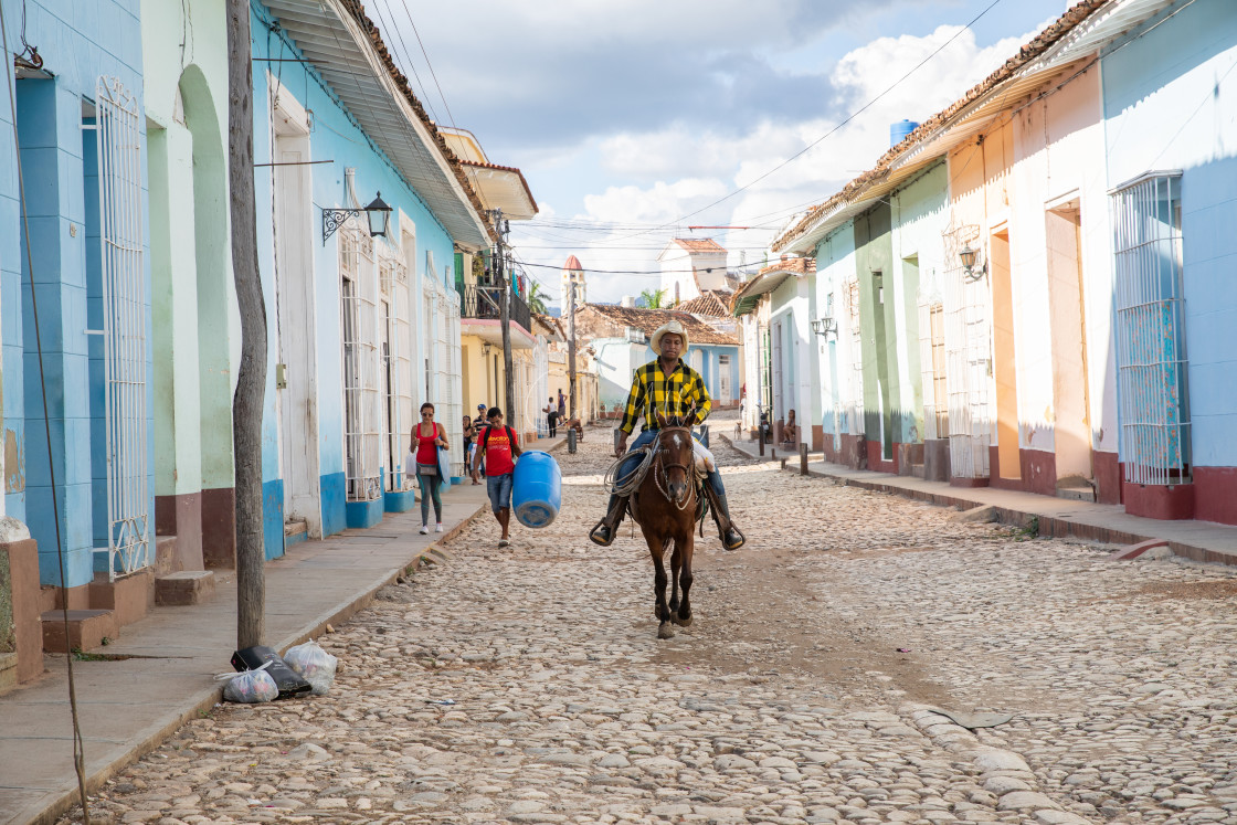 "Horse rider in Cuba" stock image