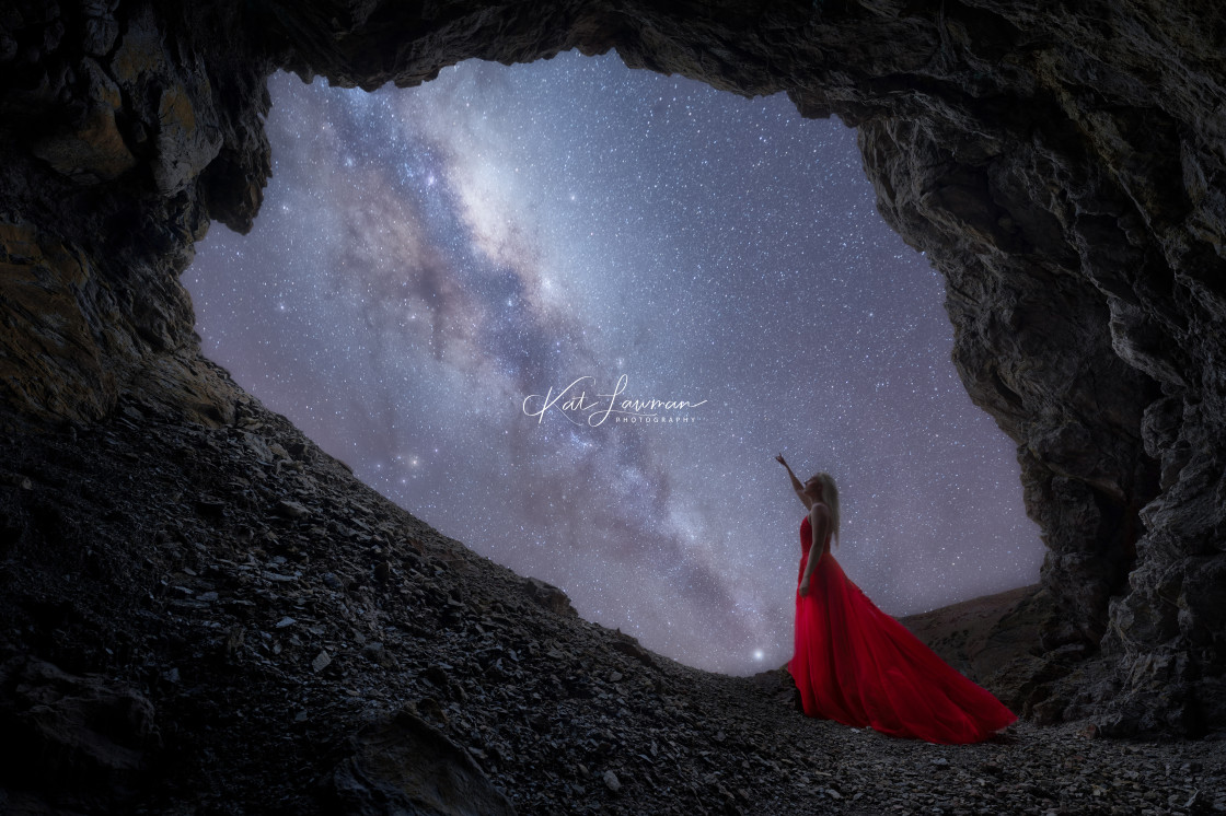 "Milky way at Parys Mountain, Anglesey, Wales" stock image