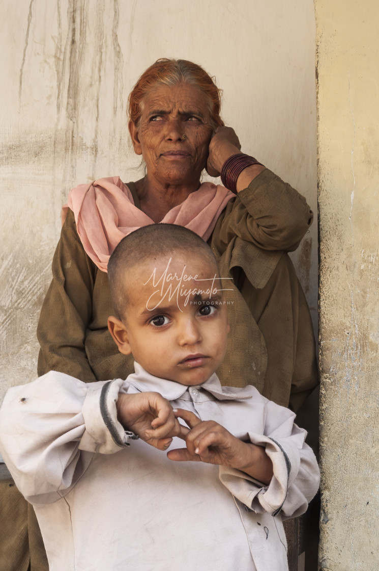 "Grandmother and Grandson" stock image