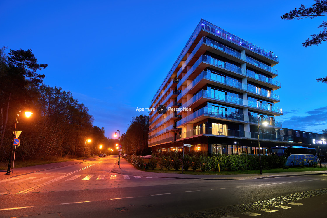 "Blue light street photography" stock image