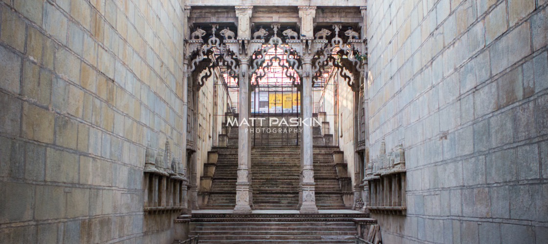 "The Grandeur Queens Step well of Bundi." stock image