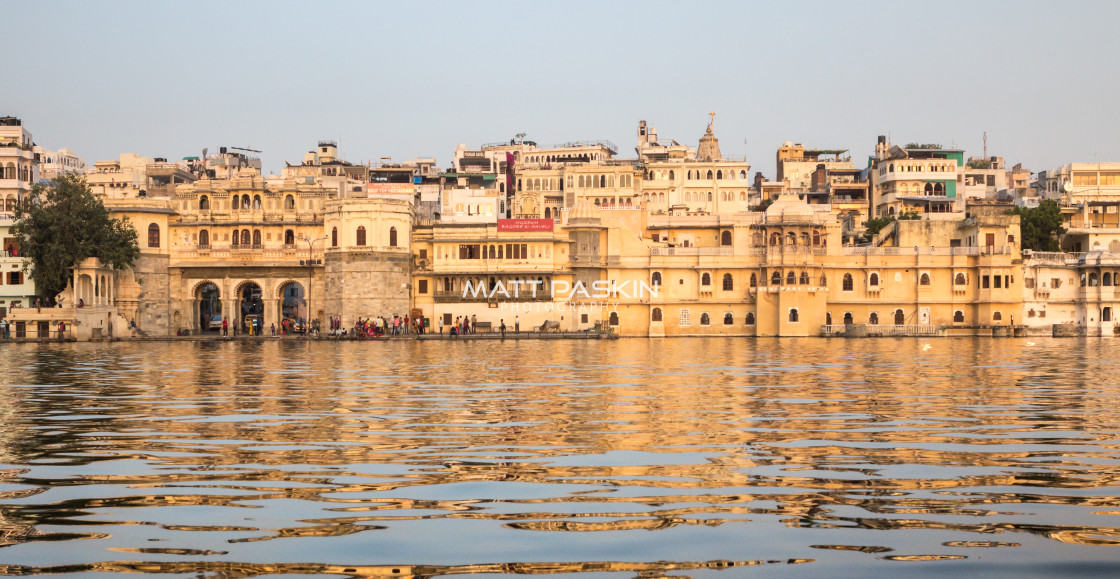 "Banks of Udaipur." stock image