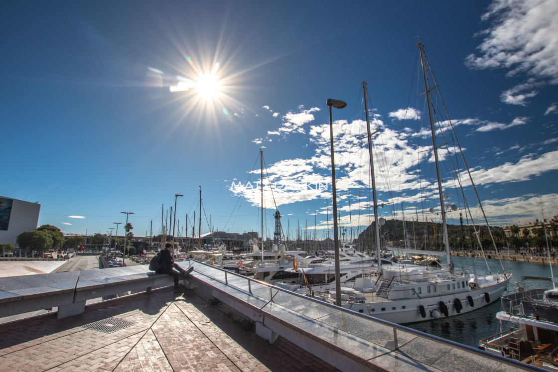 "Chilling at the marina" stock image