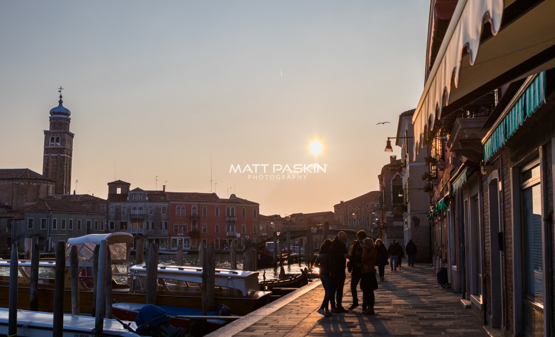 "Murano Street at Sunset" stock image