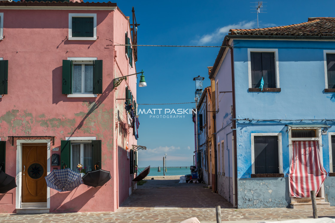 "A Burano Street." stock image