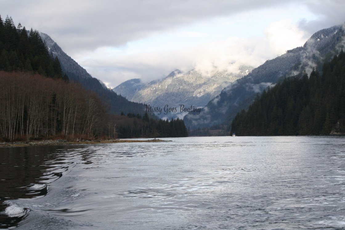 "Boating To Indian Arm, British Columbia" stock image