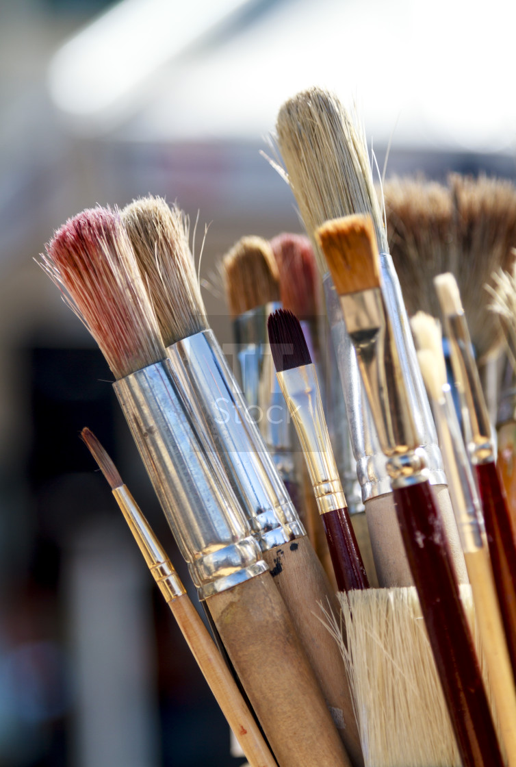 "Paintbrushes standing" stock image