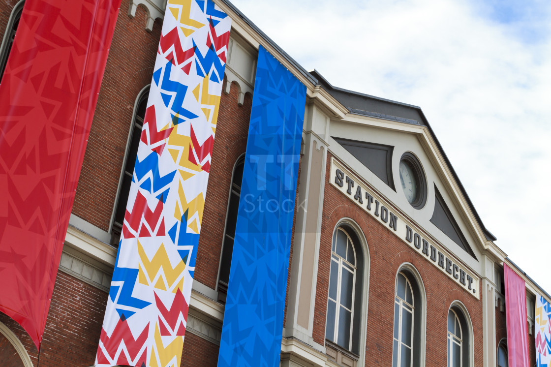 "Royal flags draped" stock image