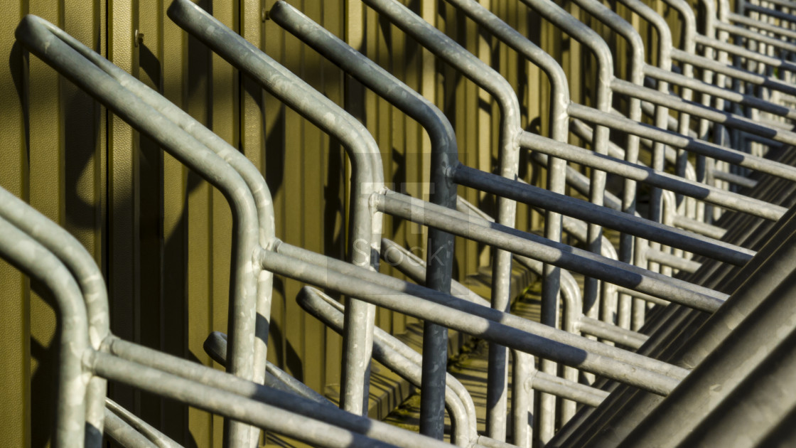 "Metal bike rack" stock image