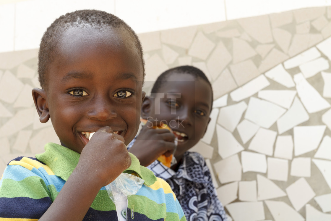 "People of Senegal - Bright eyed kids" stock image