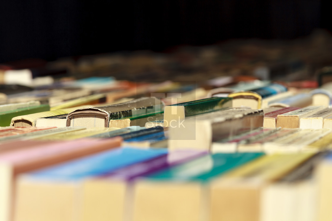 "Old books for sale" stock image