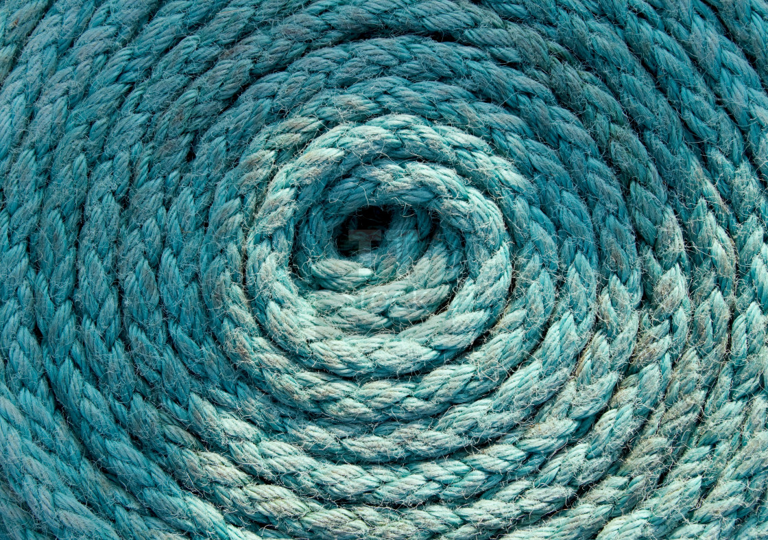 "Coiled ships rope blue" stock image