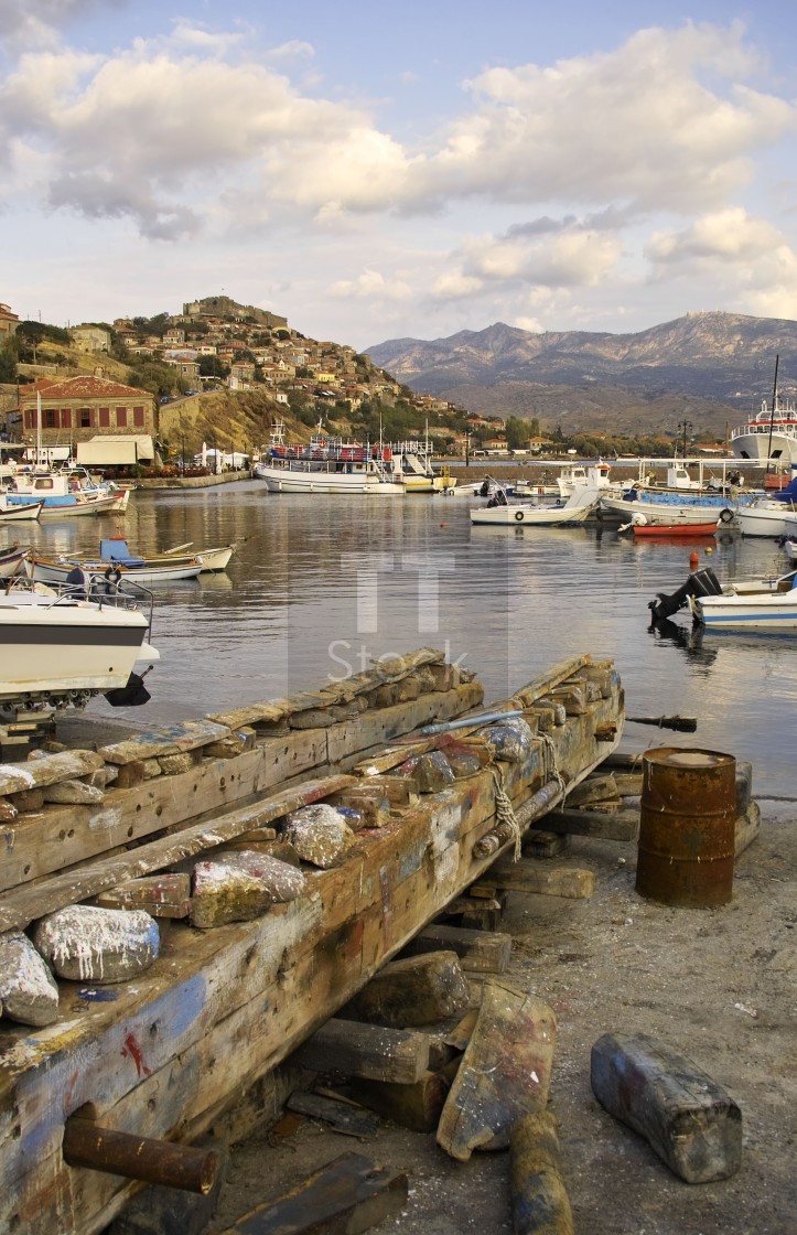 "Molyvos on lesbos" stock image