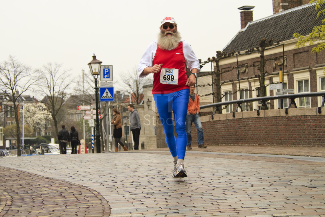 "Bearded elderly runner" stock image