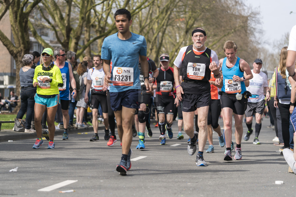 "Elderly marathon runner" stock image