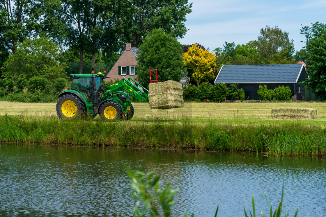 "Harvesting bales of hay 6" stock image