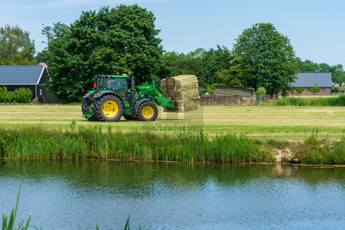 "Harvesting bales of hay 14" stock image