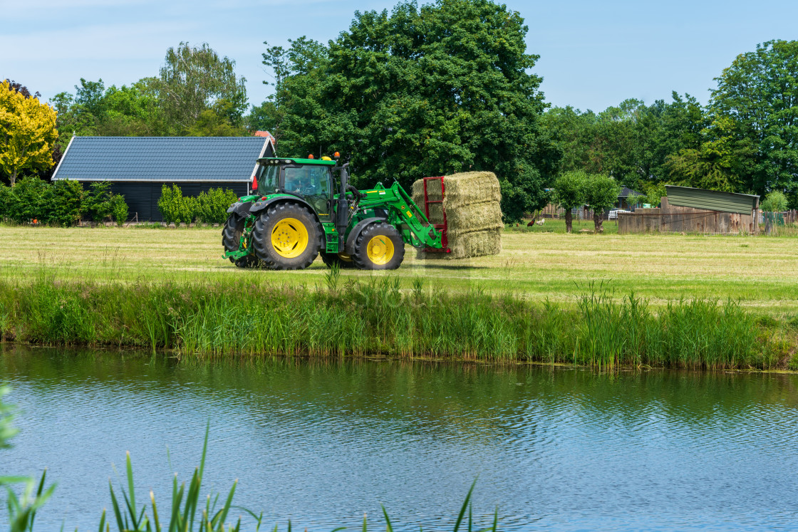 "Harvesting bales of hay 13" stock image