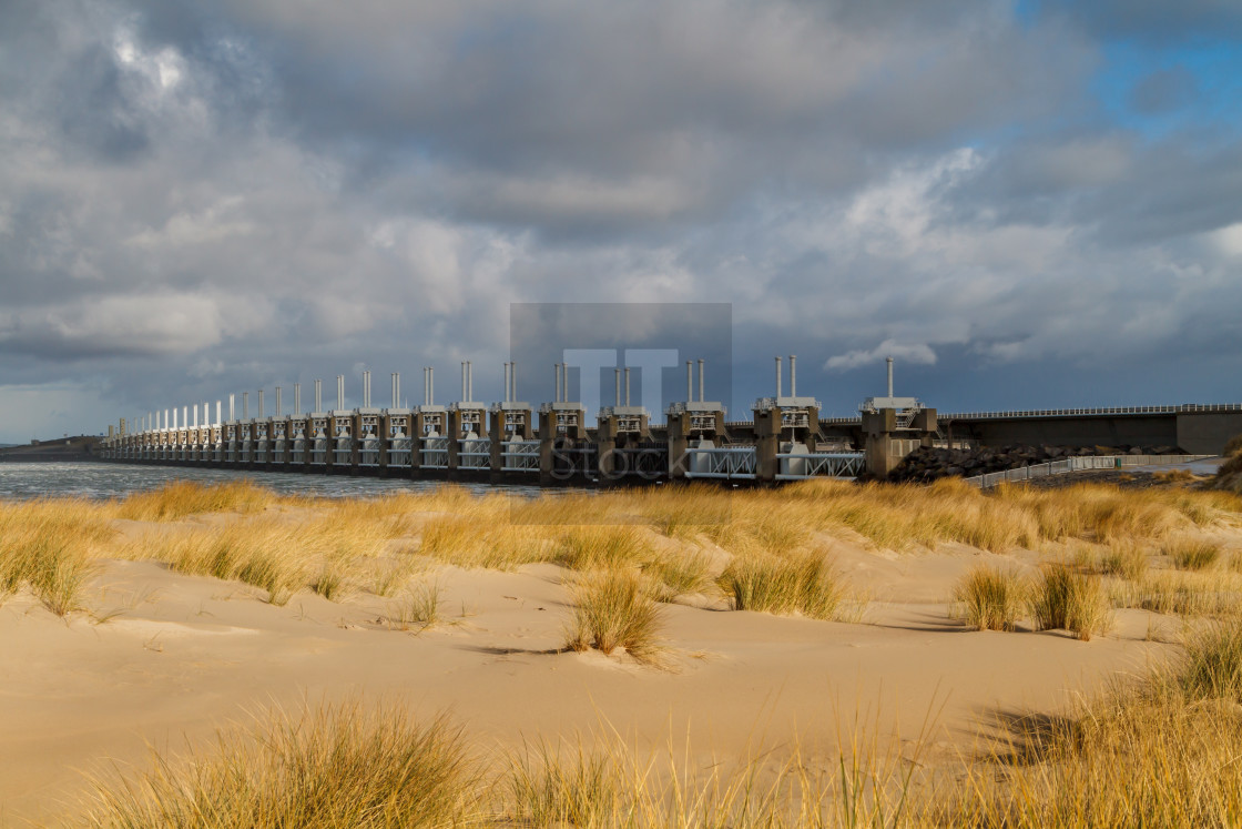 "Eastern Scheldt Storm Surge Barrier or Oosterscheldekering in Du" stock image