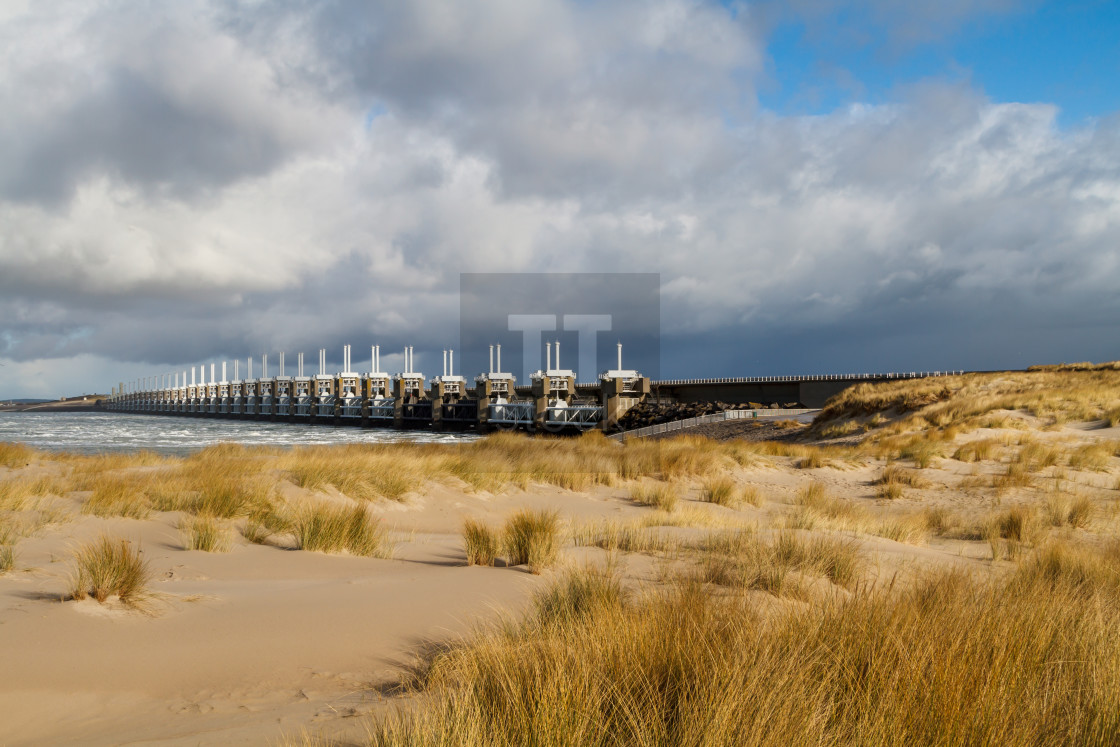 "Eastern Scheldt Storm Surge Barrier or Oosterscheldekering in Du" stock image