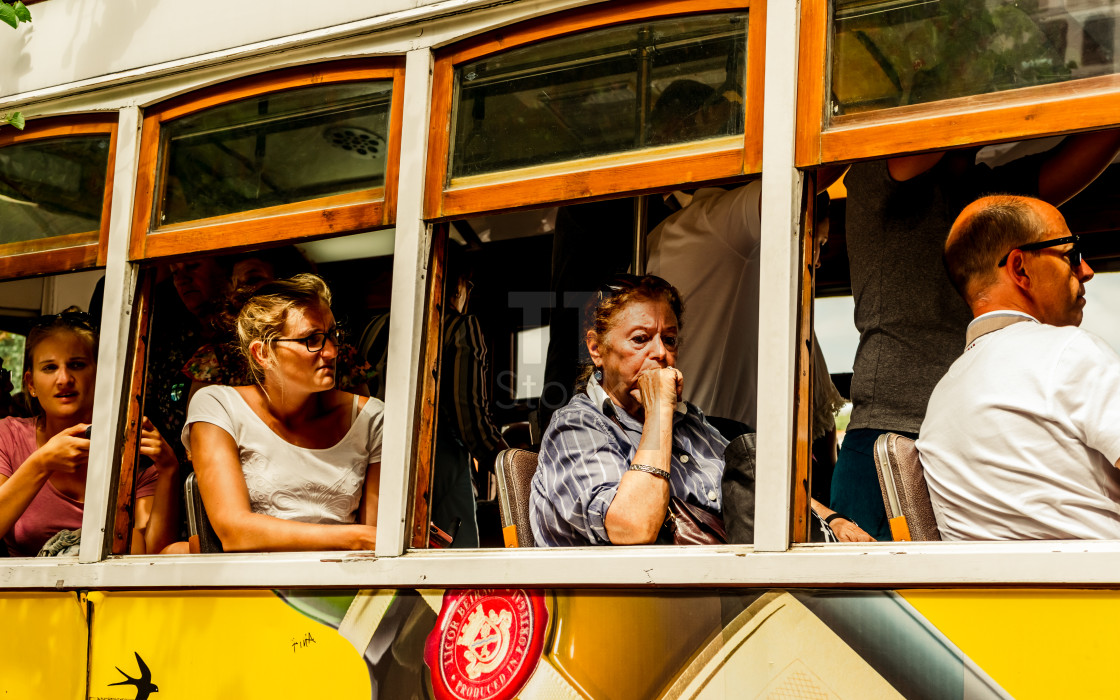 "Impressions Of Portugal - Passengers Sitting In A Tram" stock image