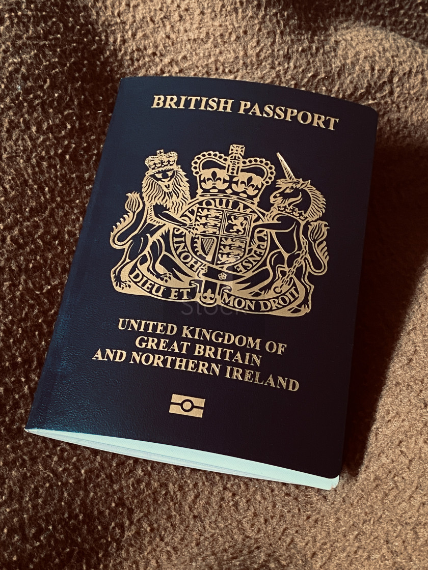 "New midnight blue-black British Passport 4" stock image