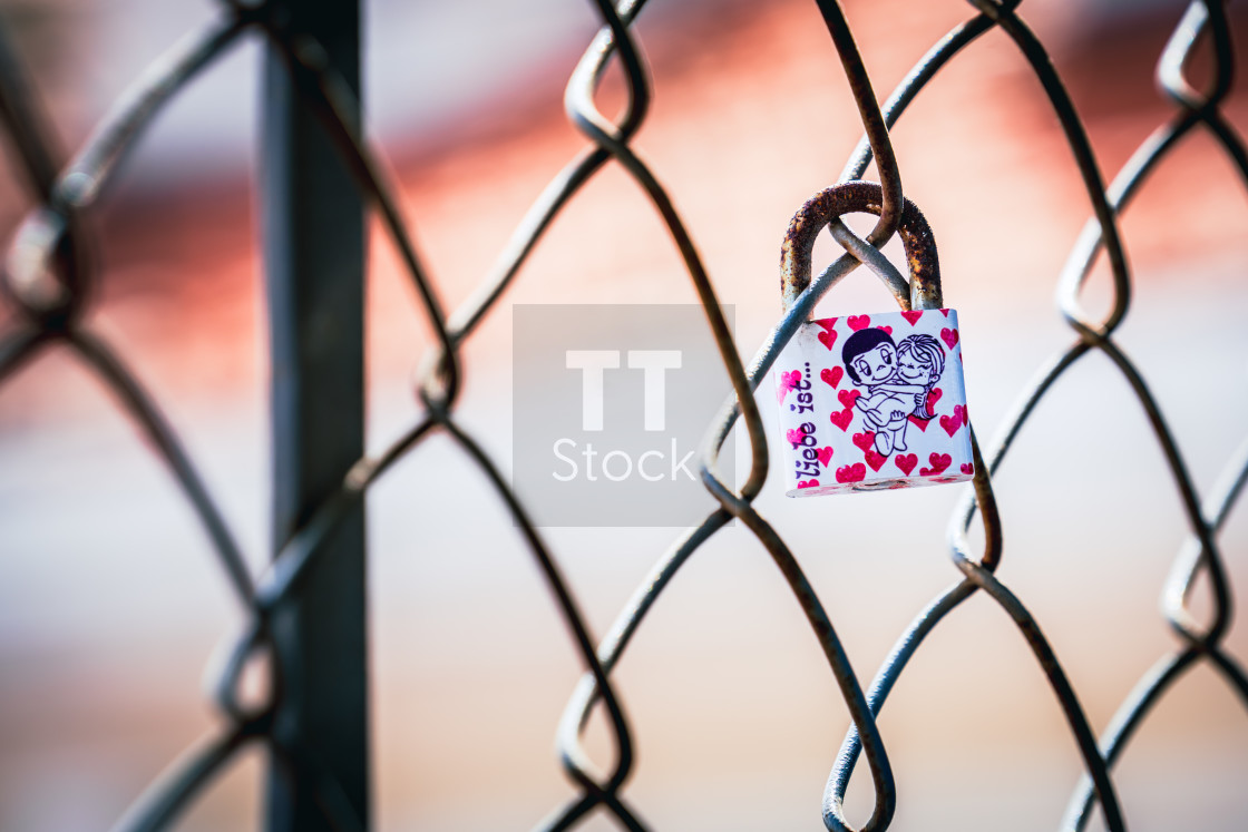 "Love Locks - Single love lock" stock image