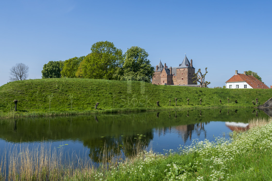 "View of Slot Loevestein, a famous castle in the Netherlands" stock image