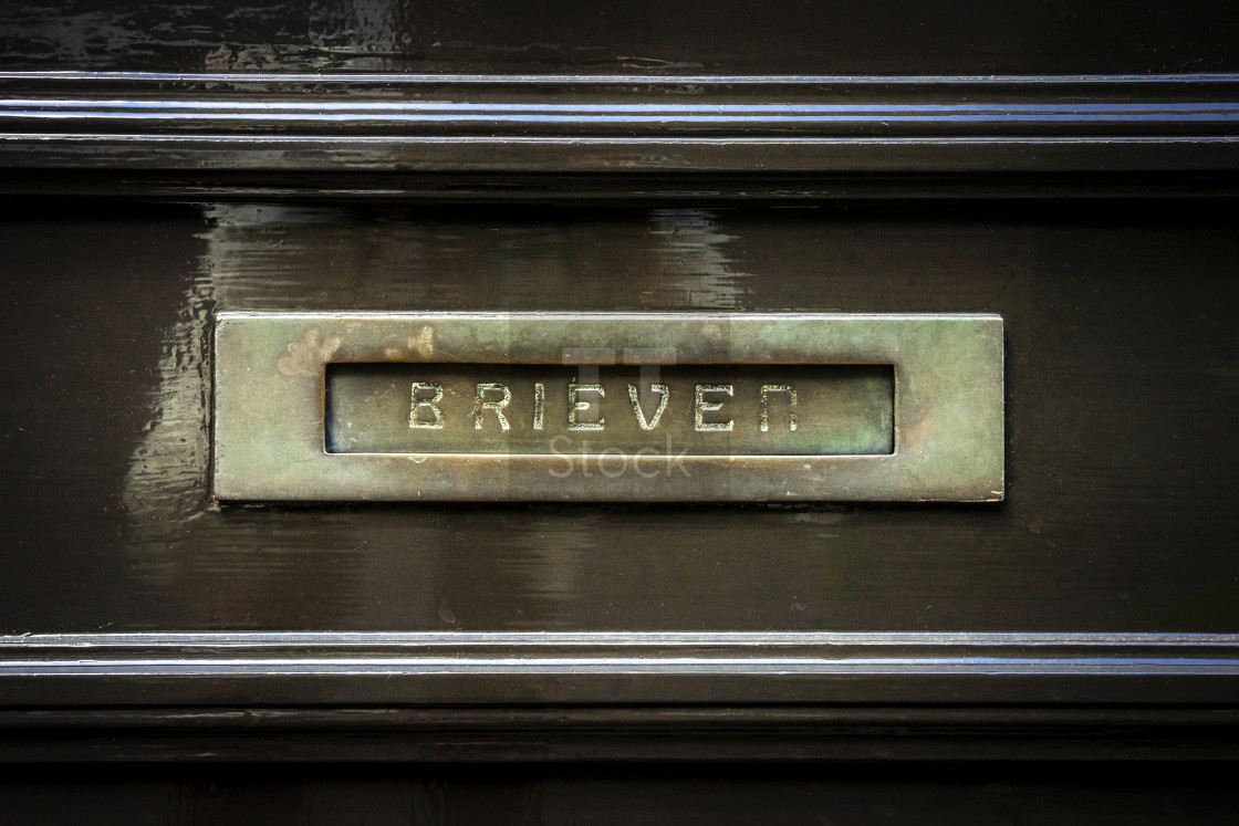 "Brass horizontal letterbox" stock image