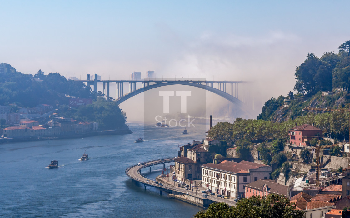 "Impressions Of Portugal - Fog in the city Porto" stock image