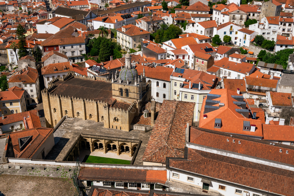 "Impressions Of Portugal - View across the rooftops of Coimbra" stock image