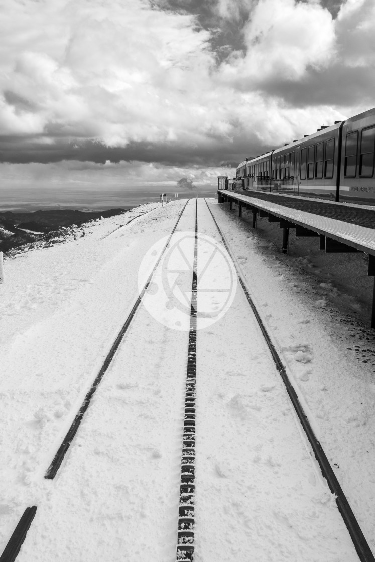 "Cog Railway in Black and White" by Zaakary Barnes - $9.14 "Cog Railway in Black and White" stock image