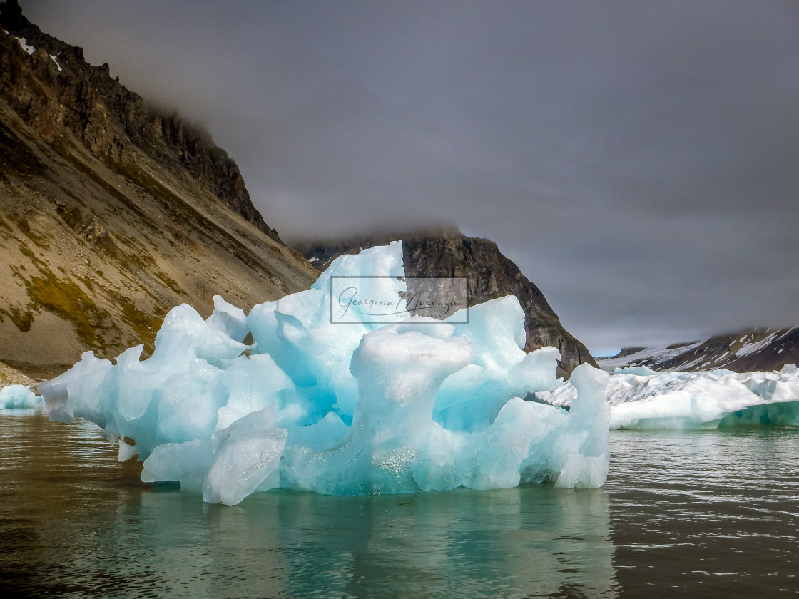 "Arctic Iceberg Sculptures" stock image