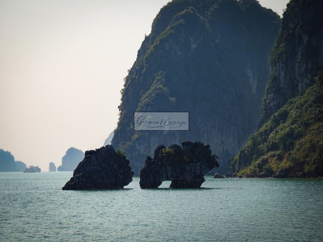 "Limestone Rock formations Bai Tu Long Bai" stock image