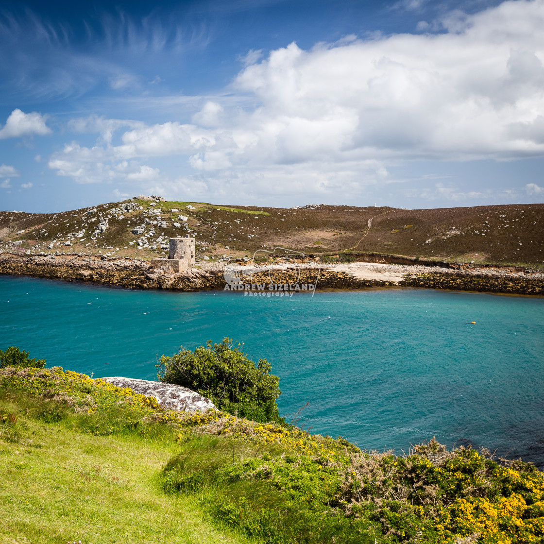 "Looking at Cromwell's Castle from Bryher" stock image