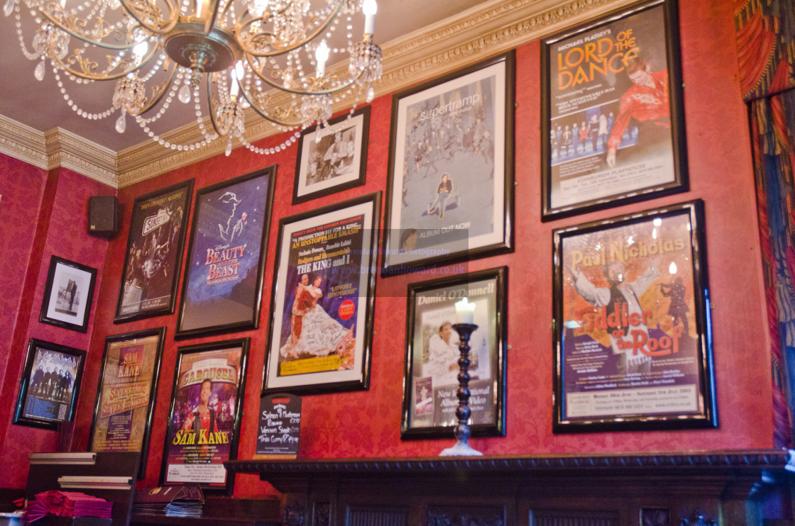 "Posters in the Theatre Royal bar in Edinburgh" stock image