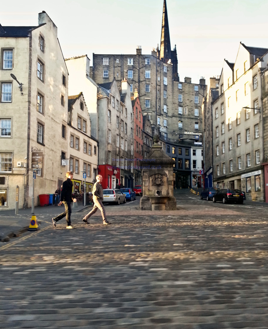 "Victoria Street from Grassmarket, Edinburgh" stock image