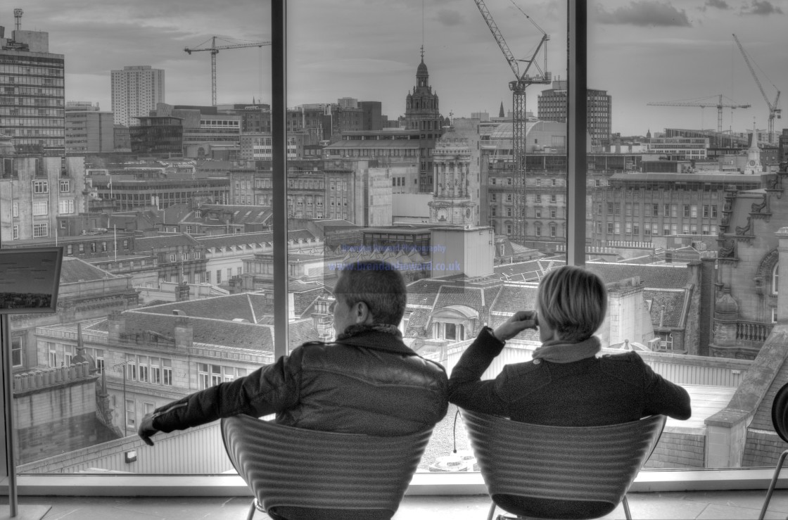 "Looking over the city" stock image